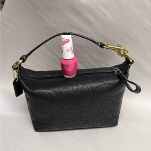 Coach 1941 Embroidered Logo Handle Bag  black mini shoulder bag